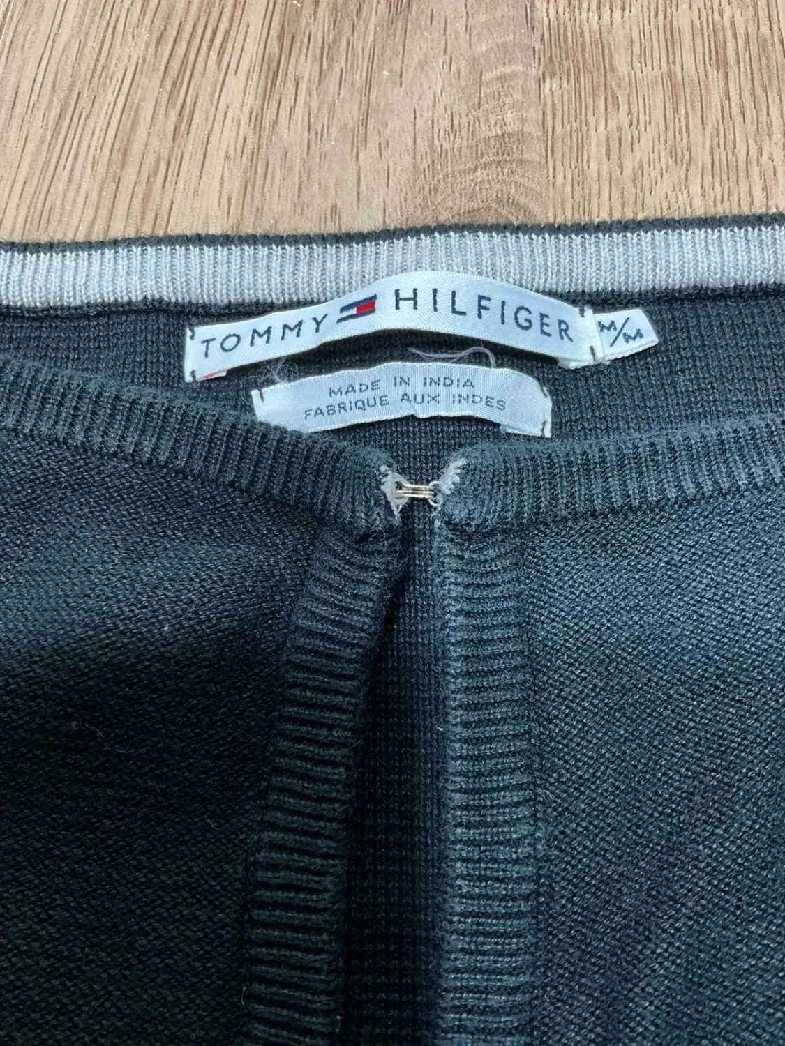 Gilet Tommy Hilfiger Crewneck Femme M 100% Coton Noir en maille fine – photo 5